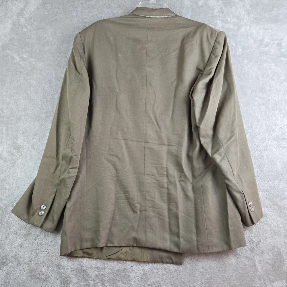 Vintage Lizi Rossi Blazer Men Olive Green Wool Double Breasted Pura Lana Vergine